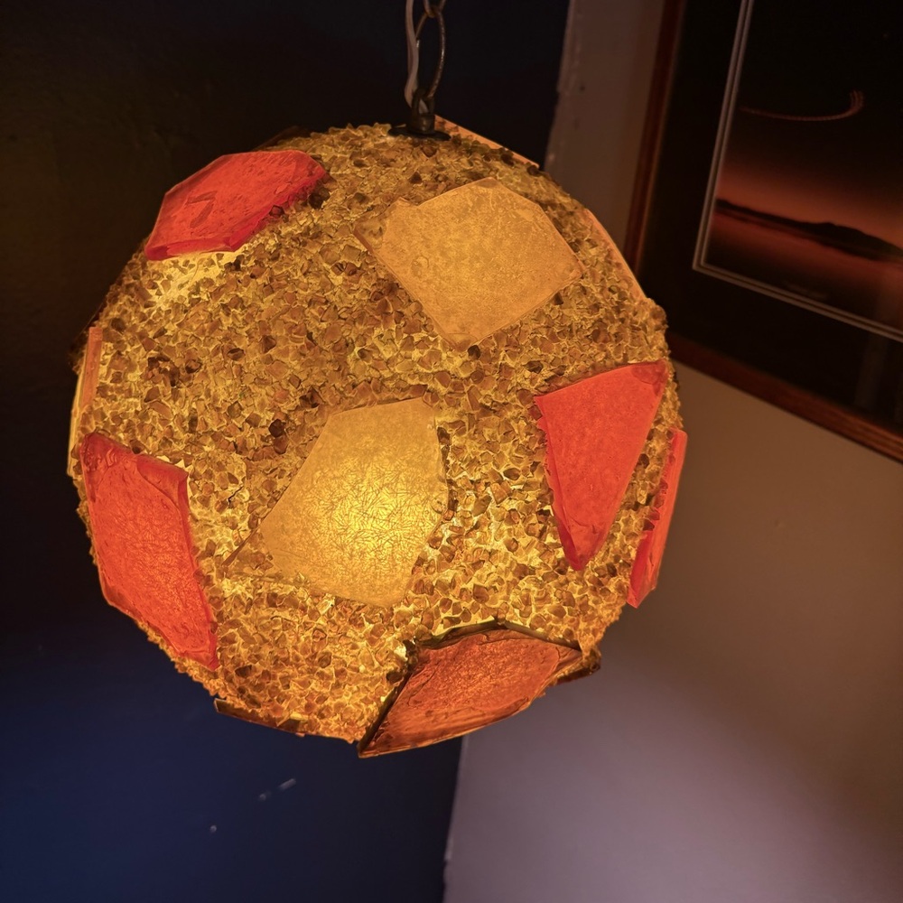 Vintage 1960's MCM Chunky Lucite Candy Swag Hanging Ball Lamp Mid Century Light - Picture 13 of 16